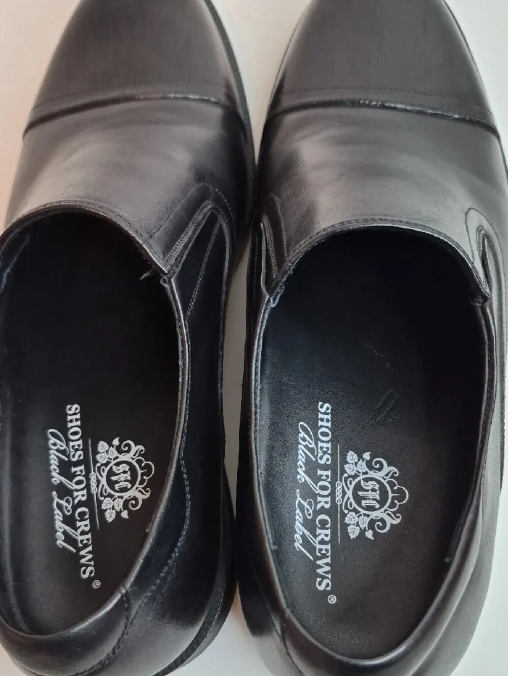 Shoes For Crews Black Leather Slip-On Loafers Size 10